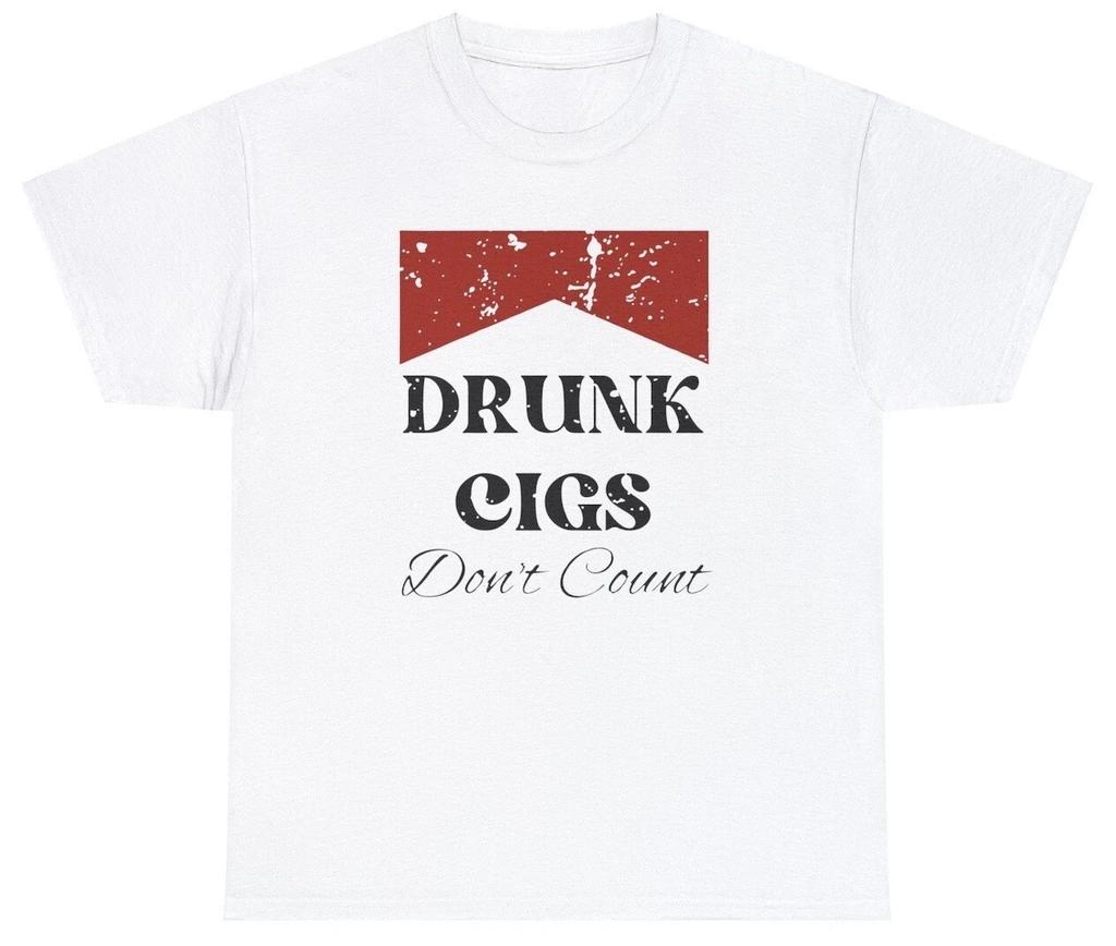 Sigarette Da Ubriaco Non Contano Maglietta Divertente Festa Freccette Alcol Giorno Bere Umorismo T-shirt