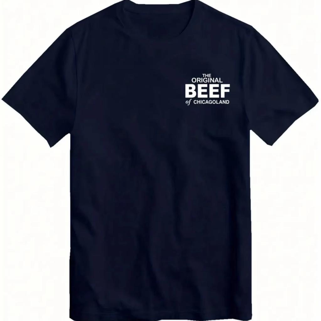 La T-shirt Original Beef of Chicagoland The Bear Blu Scuro Maglietta Audace ORIGINAL BEEF OF CHICAGOLAND Vestibilità Camicia per Uomo Donna...