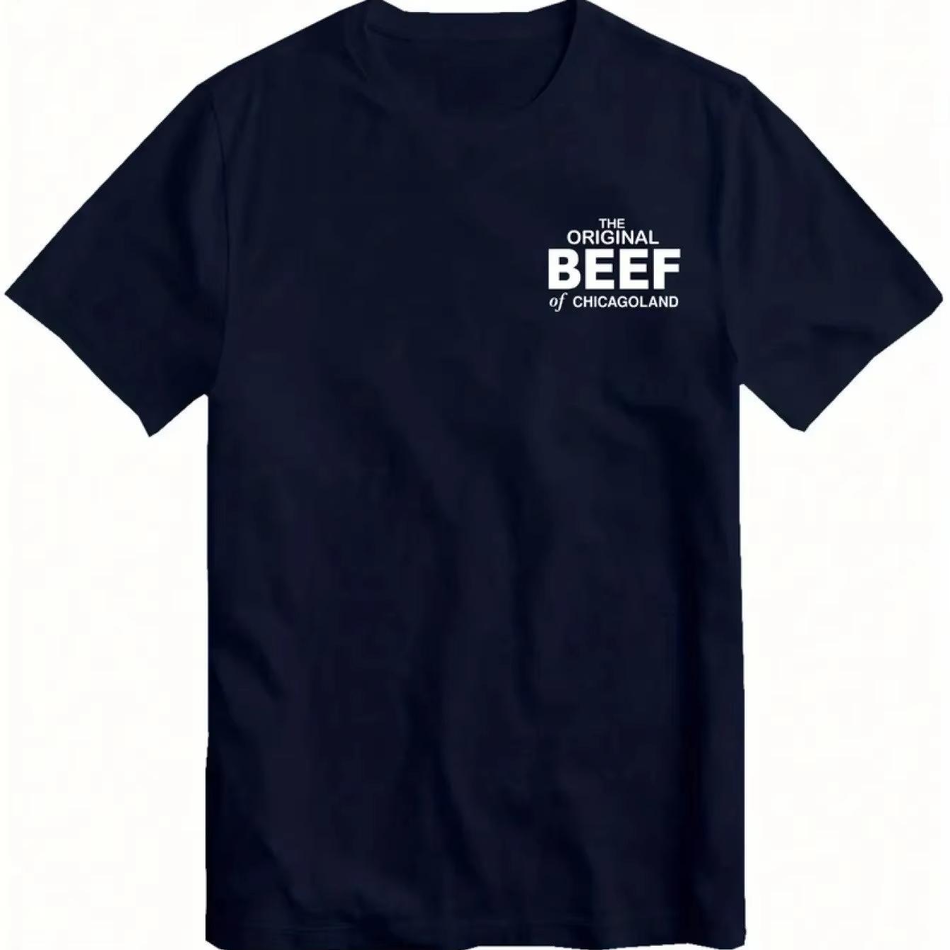 The Bear Original Beef of Chicagoland TV Show T-Shirt Navy Blue Tee Bold ORIGINAL BEEF OF CHICAGOLAND Fit Shirt for Men Women... S разноцветный