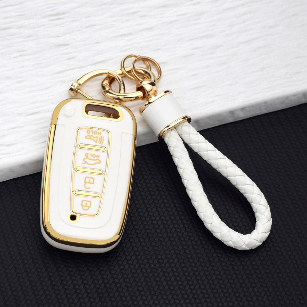 4 Buttons Car Key Case Cover Shell for Kia Sportage R Borreed Sorento K5 K7 Hyundai Tucson Azera IX35 Sonata Soft TPU Key Holder