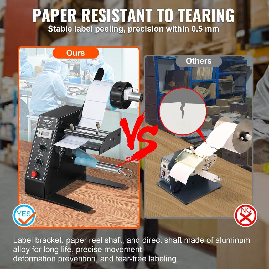 Automatic Label Dispenser, Width 0.6"-4.9"/15-125 mm, Length 0.1"-5.9"/3-150 mm, Automatic Label Stripper Label Separating Machine, Speed Adjustable
