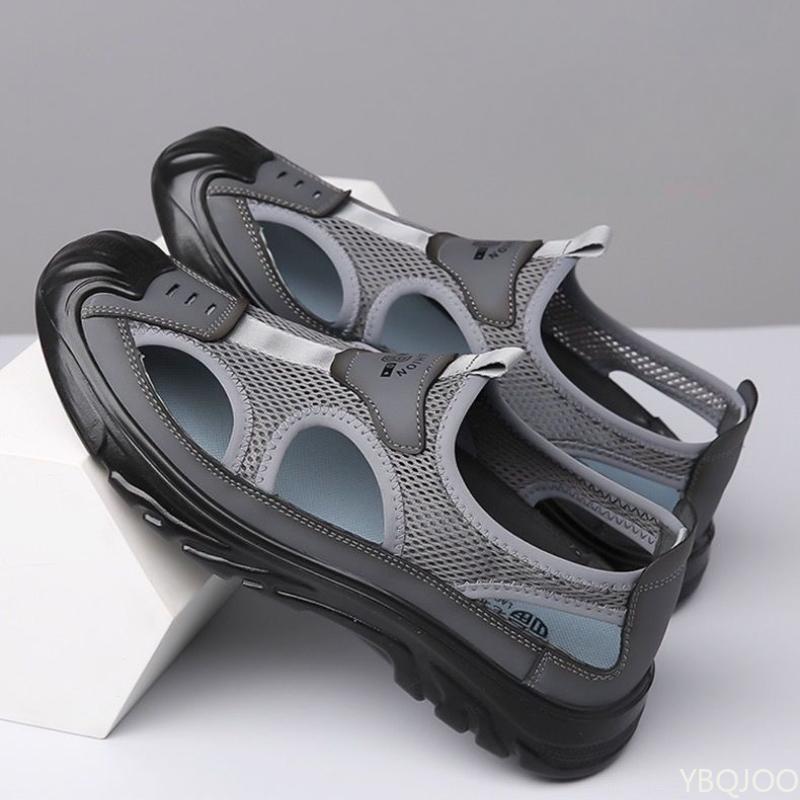 Fashion Men Breathable Sandals Outdoor Mesh Men Shoes Hollow Antiskid Sandals Beach Sandals Flats Footwear Zapatillas Hombre 2025