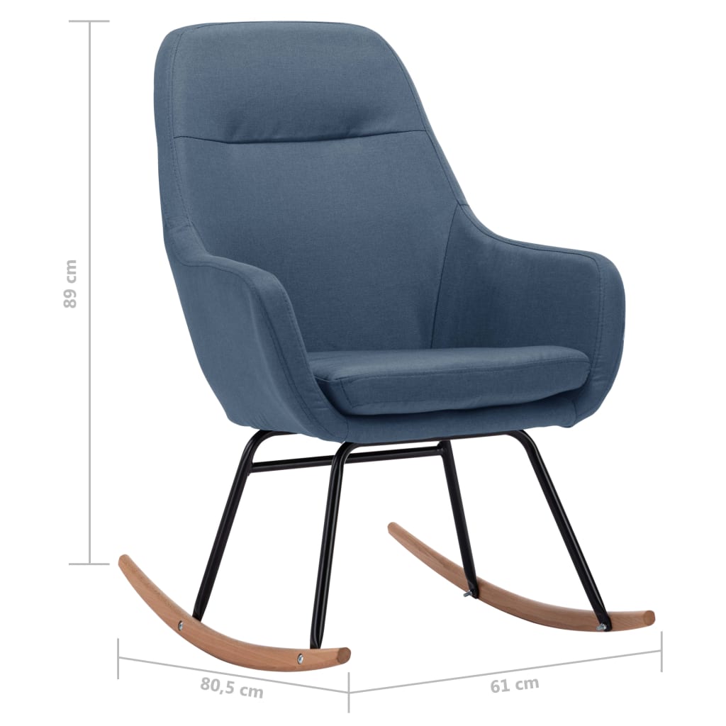 Rocking Chair Blue Fabric