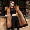 Thickened Pie Overcomes Women's New Medium and Long Inner Tank Removable Fur Jacket Over Knee Pie Overcoat