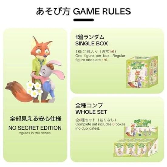 TOP TOY Disney Zootopia Judy Nick Flower Words Series Assortment Box 6 Pieces Gachapon Blind Figure Sofubi PVC Premium Birthday Present Christmas Gift