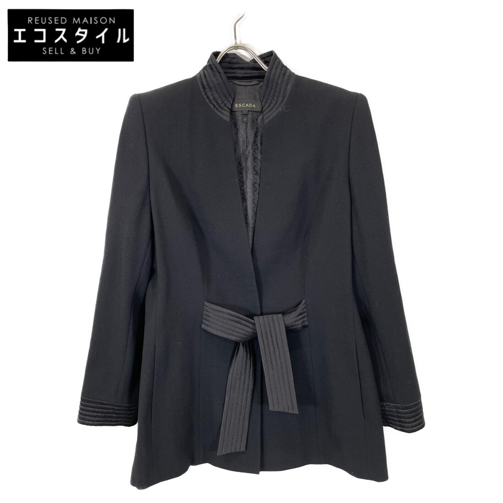 

ESCADA Black belted stand-up collar coat coat 42 blackUsed
