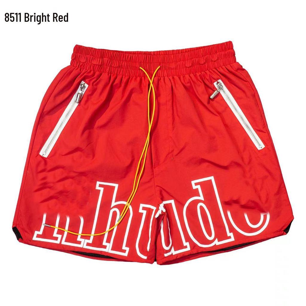 Auf Lager RHUDE Letter Print Lässige Colorblock Lockere Strandshorts