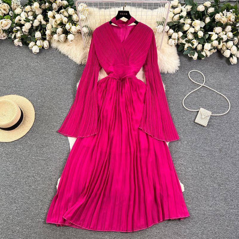 Retro Chic Fancy Chiffon Pleated Dress