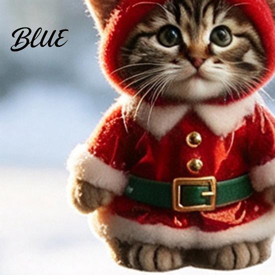 Cute Cat Christmas Decor Santa Ornament Acrylic Car Mirror Hanging with Lover Presents Reindeer Antlers 2D Bag Charm for Backpack Holiday