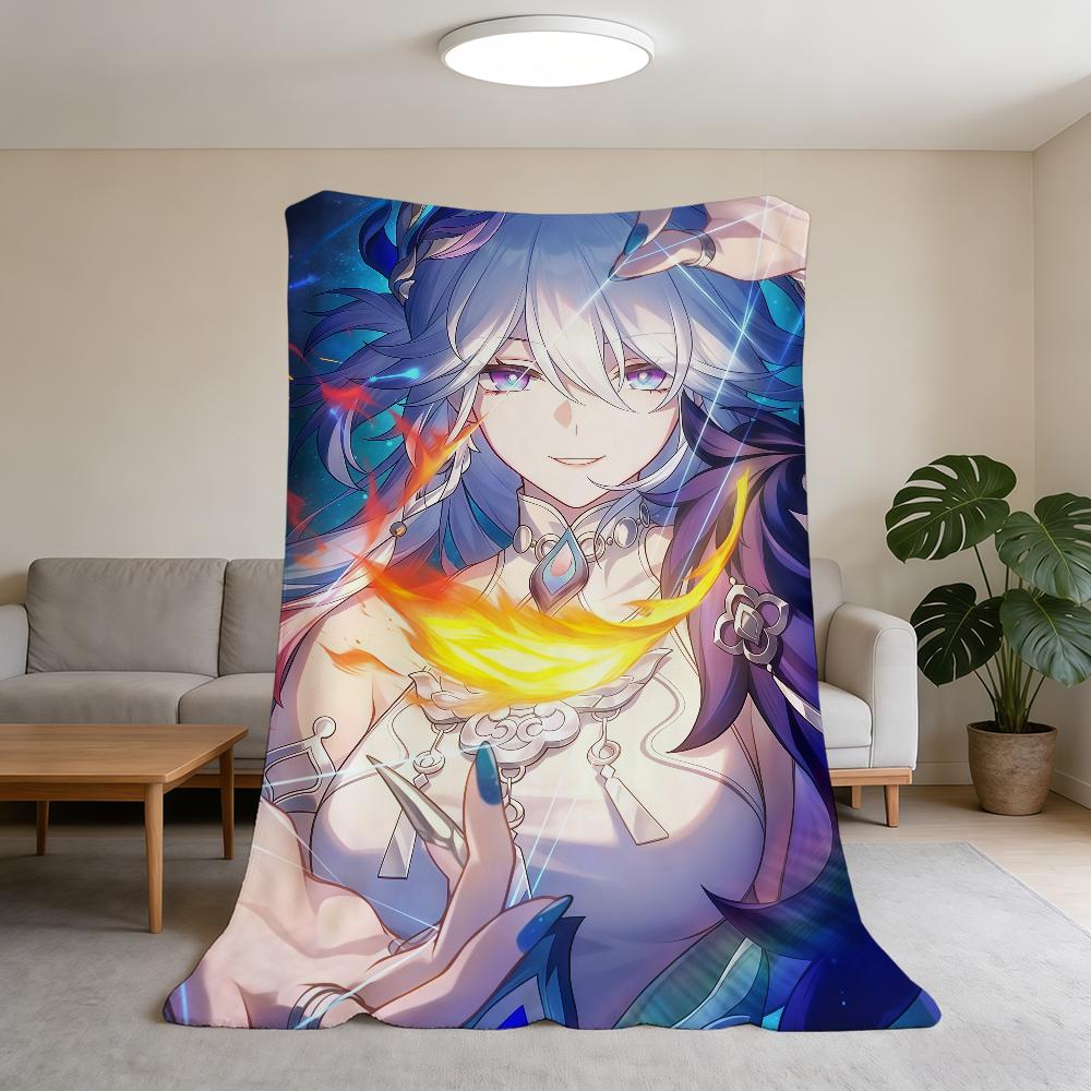 Blanket Super Warm Comfortable Plush Throw Honkai Blanket Child Home Star Sofa Yaoguang Rail Bedroom Gift