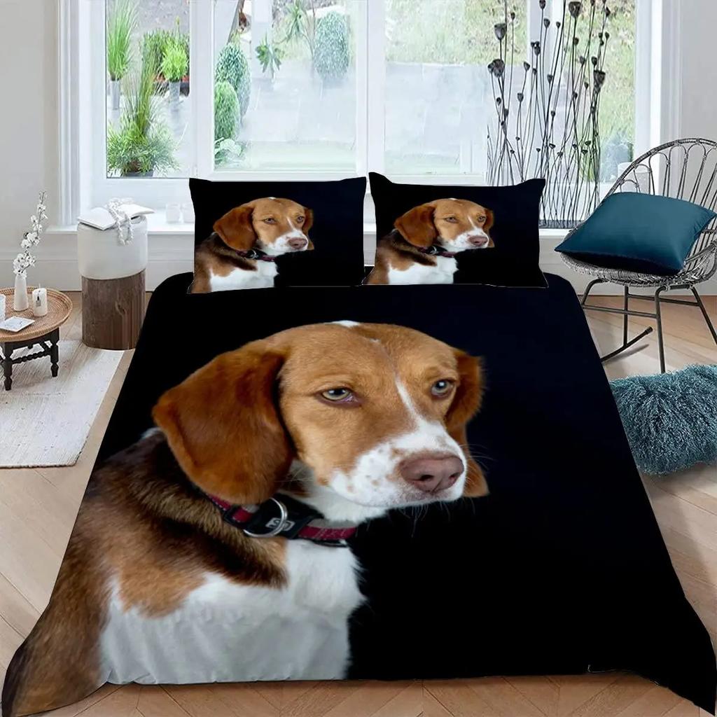 Dogs Duvet Cover Set Cute Animal Bedding Set Microfiber Bernese Mountain Dog Comforter Cover Twin Full Size For Kids Teens Boys