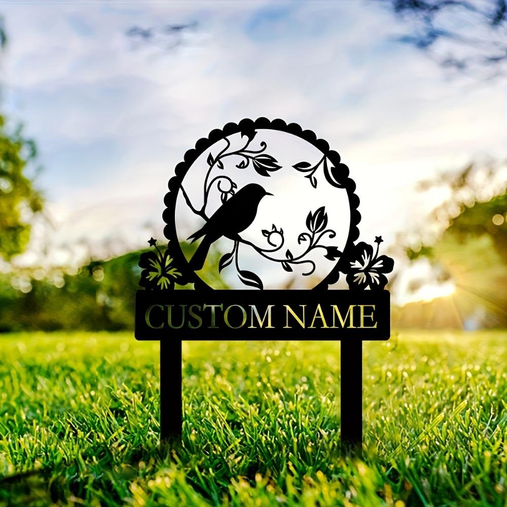 Vintage Metal Garden Wall Art Bird Flower Decor Outdoor Sign Memorial