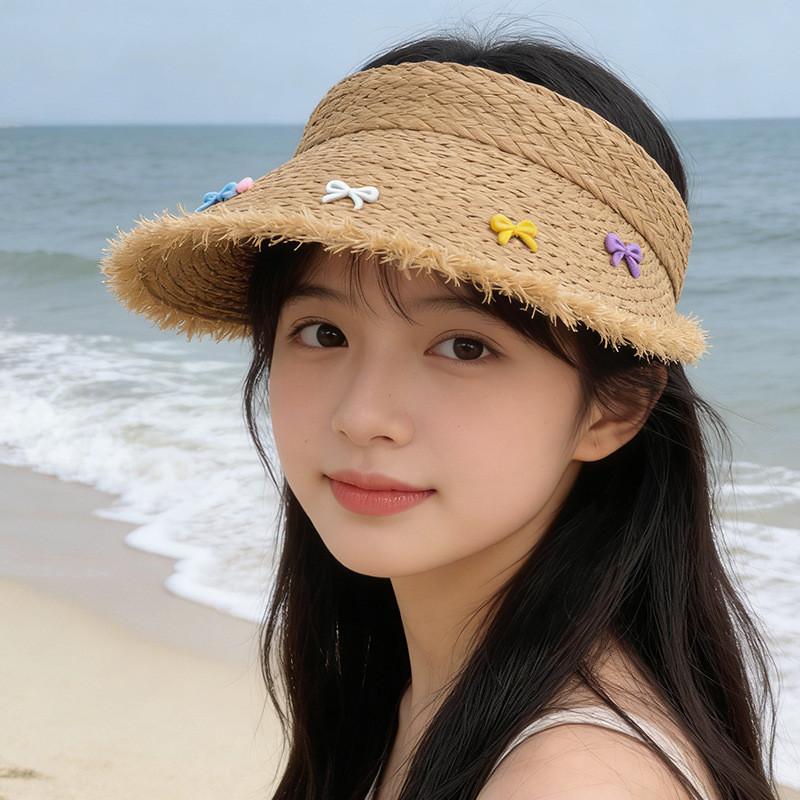 

Natural Straw Sun Hat With Adjustable Fit For Vacation And Outdoor Activities