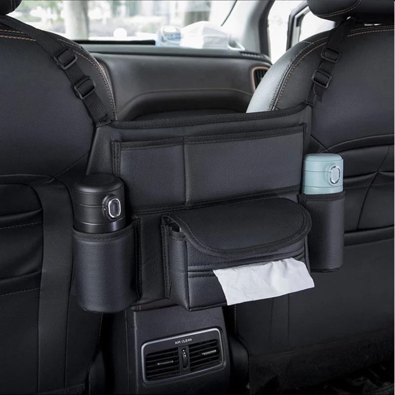 Auto Sitz Zurück Organizer PU Leder Pad Tasche Auto Lagerung Organizer Faltbare Tissue Lagerung Box Auto Zubehör Tasche Halter