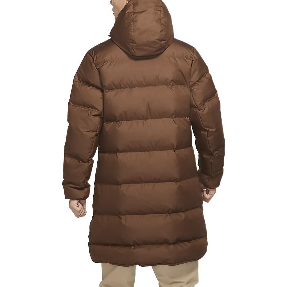 Nike hooded puffer long coat 'Brown' Men's DV1134-259