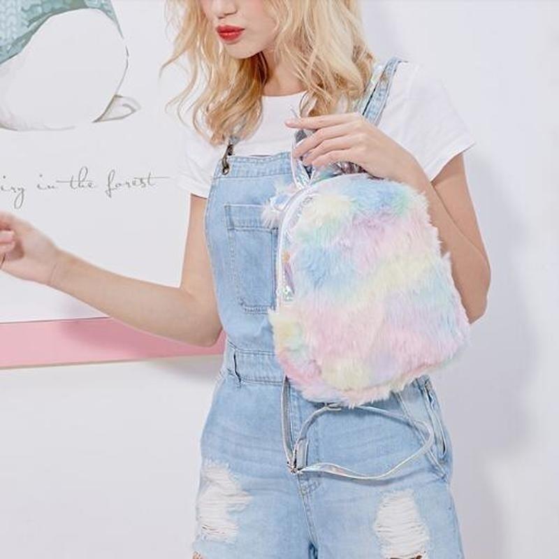 Einhorn Plüsch Rucksack Farbe Plüsch Tasche Dame Laser Tasche
