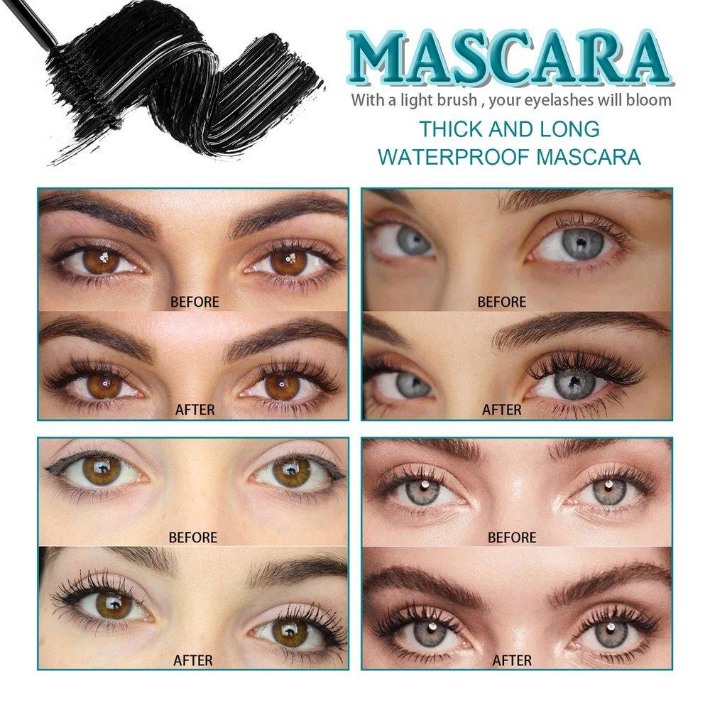 JAYSUING Waterproof Fashion Black Eye Makeup Eyelash Curling Thick Mascara Silk Fiber Volume Women