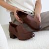 Jisyu Ellaine Genuine Leather Booty Heel 5.5cm