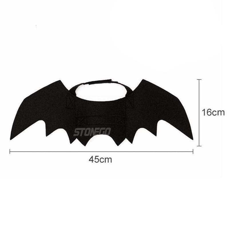 Cute Pet Collar Cat Costume Black Bat Wing Halloween Party Supplies Cosplay Clothing for Cats