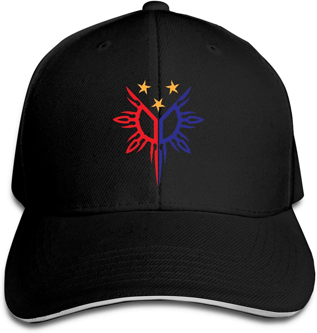Philippines Filipino Sun and Stars Flag Peaked Baseball Cap Hat Baseball Sun Hat Sandwich Cap One Size