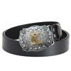 2021 Men's 3.8 Cm Two-Layer Cowhide Belt with K Letter Zinc Alloy Buckle.