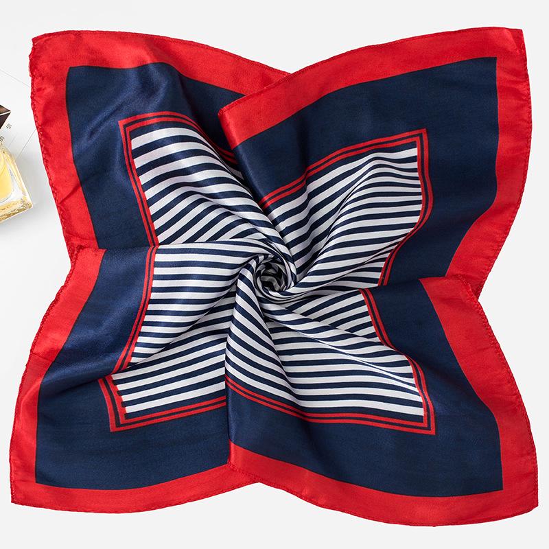 Light Luxury 50Cm Small Square Scarf Chain Printed Silk Scarf Women'S Thin Neck Protection Scarf Cheap Silk Scarf Gift