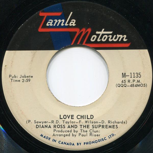 

7inch Record SUPREMES Love Child Will This Be The Day M1135 Tamla Motown 1968 Canada SoulFunk Used