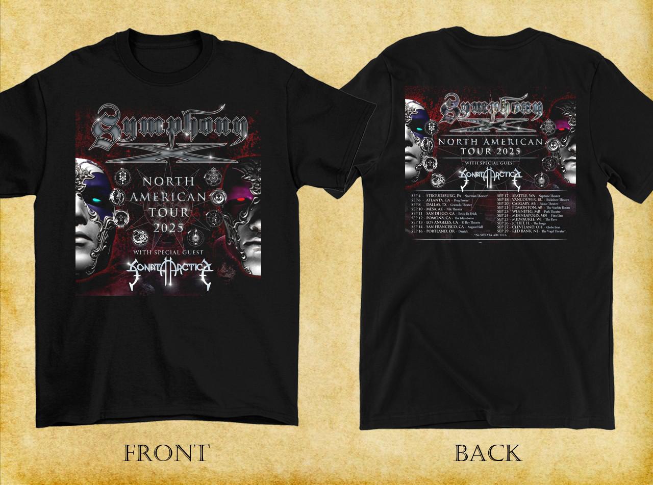 2 Sides Symphony X Band North American 2025 Tour Shirt Black S-5XL EM0828 XL