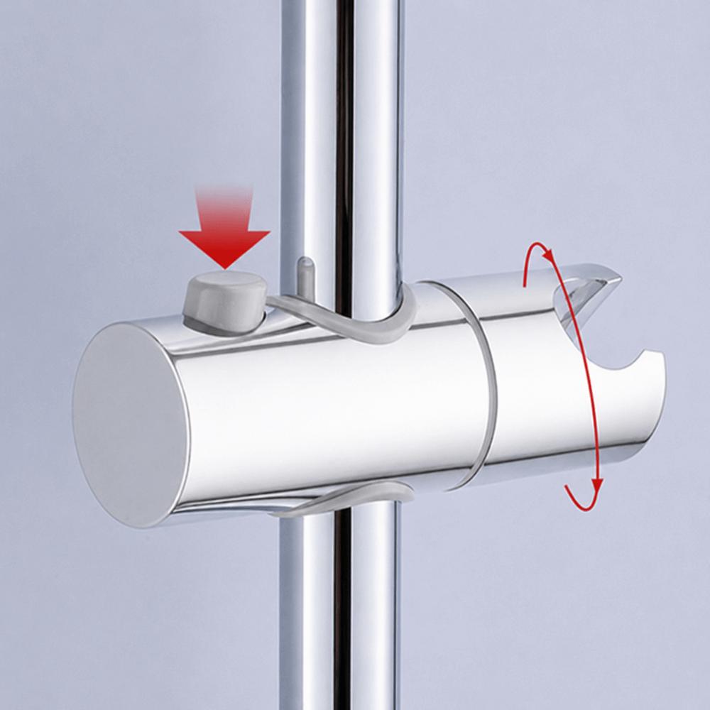 360 Degree Rotation Shower Head Holder Polished Chrome Handheld Shower Bracket  Round Shower Rod