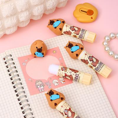 Kawaii Capybara Cartoon Solid Glue Super Strong Adhesives Glue Stick Cute Student Glue Stick Office Supplies Student Stationery