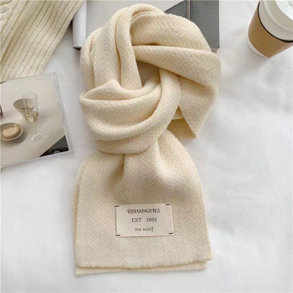 

Keep Warm Winter Scarves Thicken Warm Scarves Fashion Knitted Scarf Women бежевый