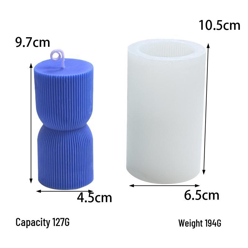 Geometric Striped Candle Mold - Silicone Cylinder for Aromatherapy and Indoor Decor