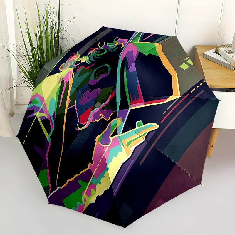 1pc Michael Joseph Jackson Automatic Folding Umbrella, Portable Collapsible Design, Casual Outdoor Accessory L1127043