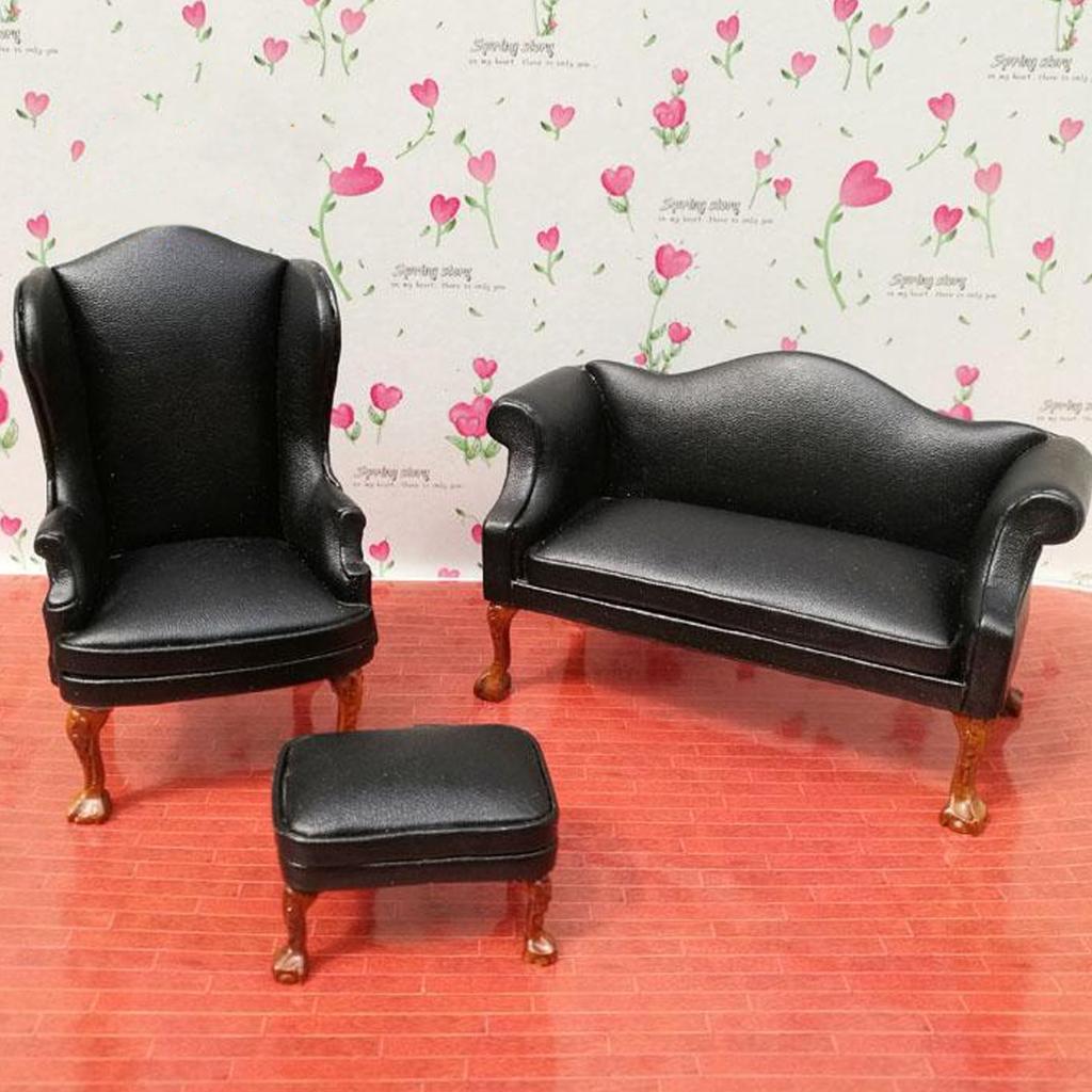 Puppenhäuser im Maßstab 1:12 Loveseat Miniatur Couch Möbel Rollenspiel für Kinder Puppenhaus Möbel Modell für Puppenhäuser