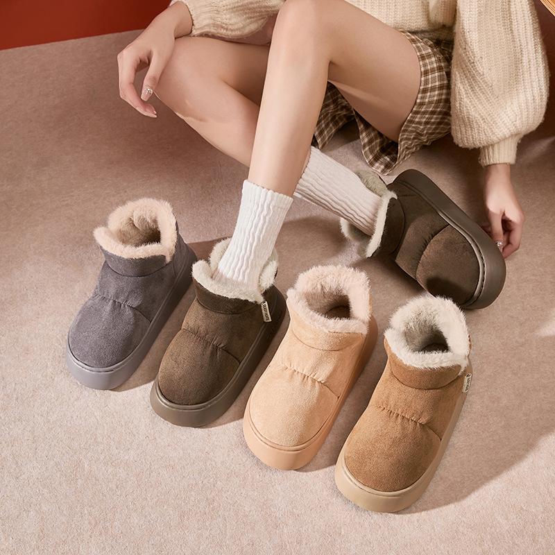 Thick-soled Snow Boots for Women's Autumn and Winter 2025 New Non-slip Home Indoor Velvet Thermal Bag and Cotton Slippers for Men's Outer Wear