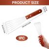 Spatule - AIMOONSA - Acier-Bois - Acier inoxydable - Manche bois massif anti-chaleur - Lame ajourée flexible
