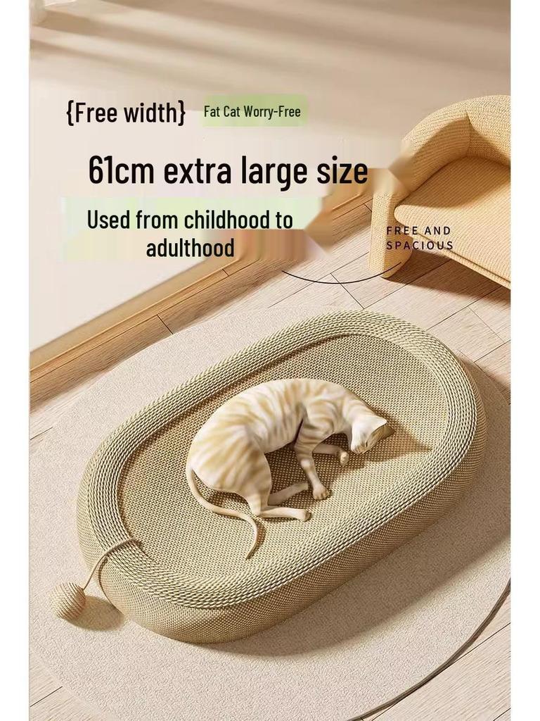 Durable Sisal Cat Scratching Board and Bed - Debris-Free, Scratch-Resistant, Large Claw Sharpener