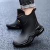 Modische Regenschuhe kurzer Schaft 2025 neue Herren wasserdichte Regenstiefel dicksohlige verschleißfeste Fahrer Takeaway regenfeste Gummischuhe