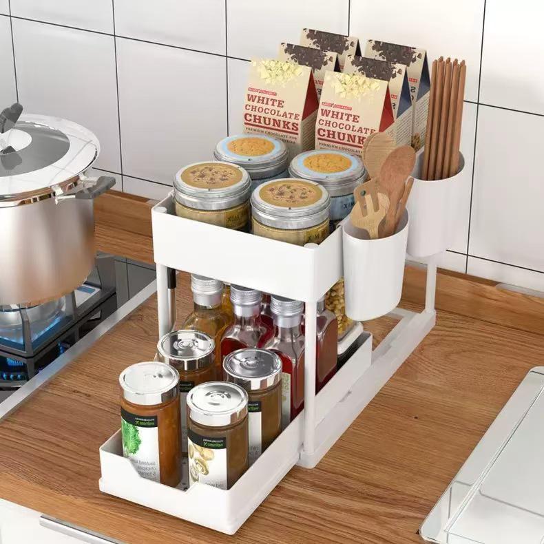 Multi-Functional Kitchen & Bathroom Pull-Out Storage Rack