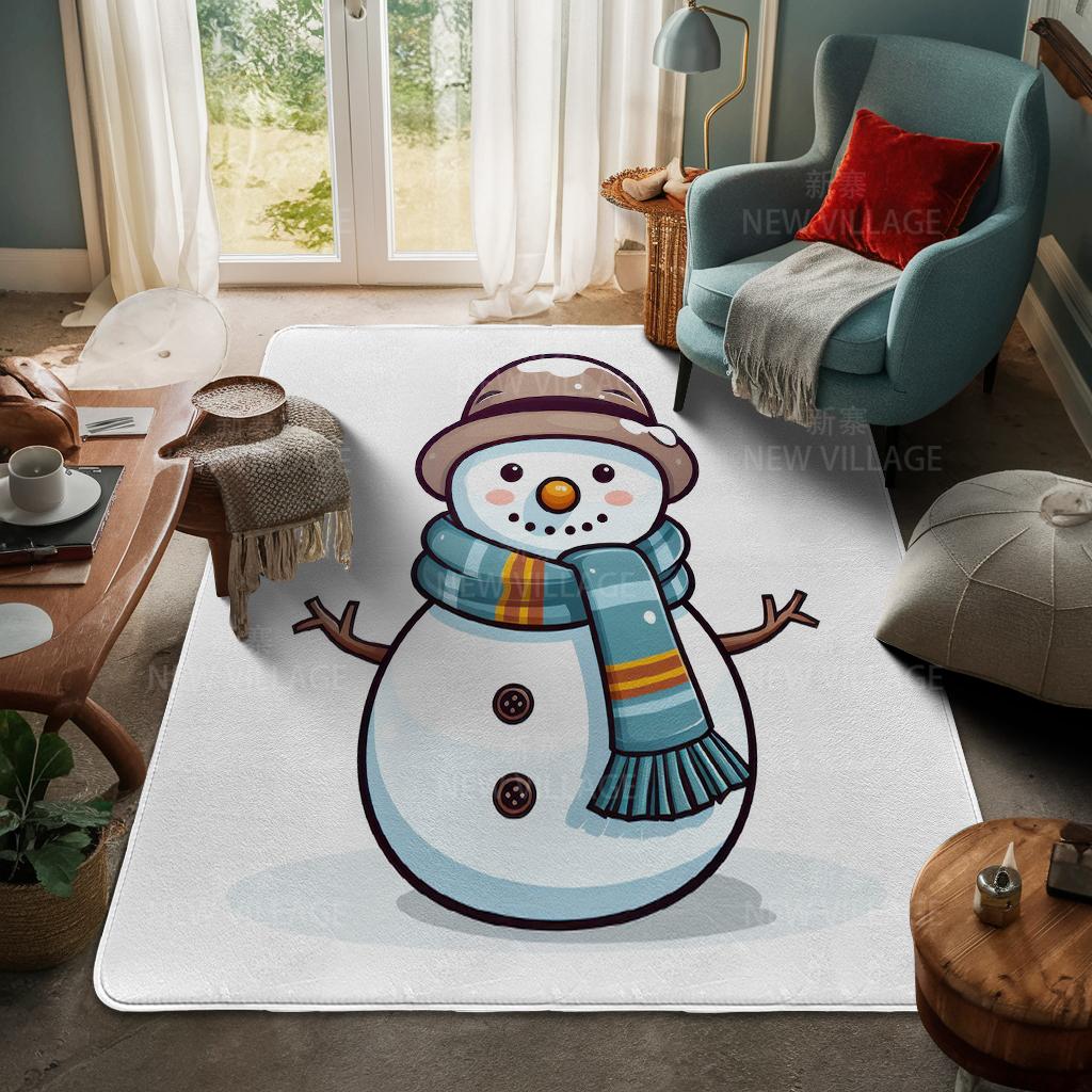 House Entrance Carpet Home Door Mat Living Room Bath Foot Bathroom Non-slip Water Absorption Rugs Bath Merry Christmas Winter