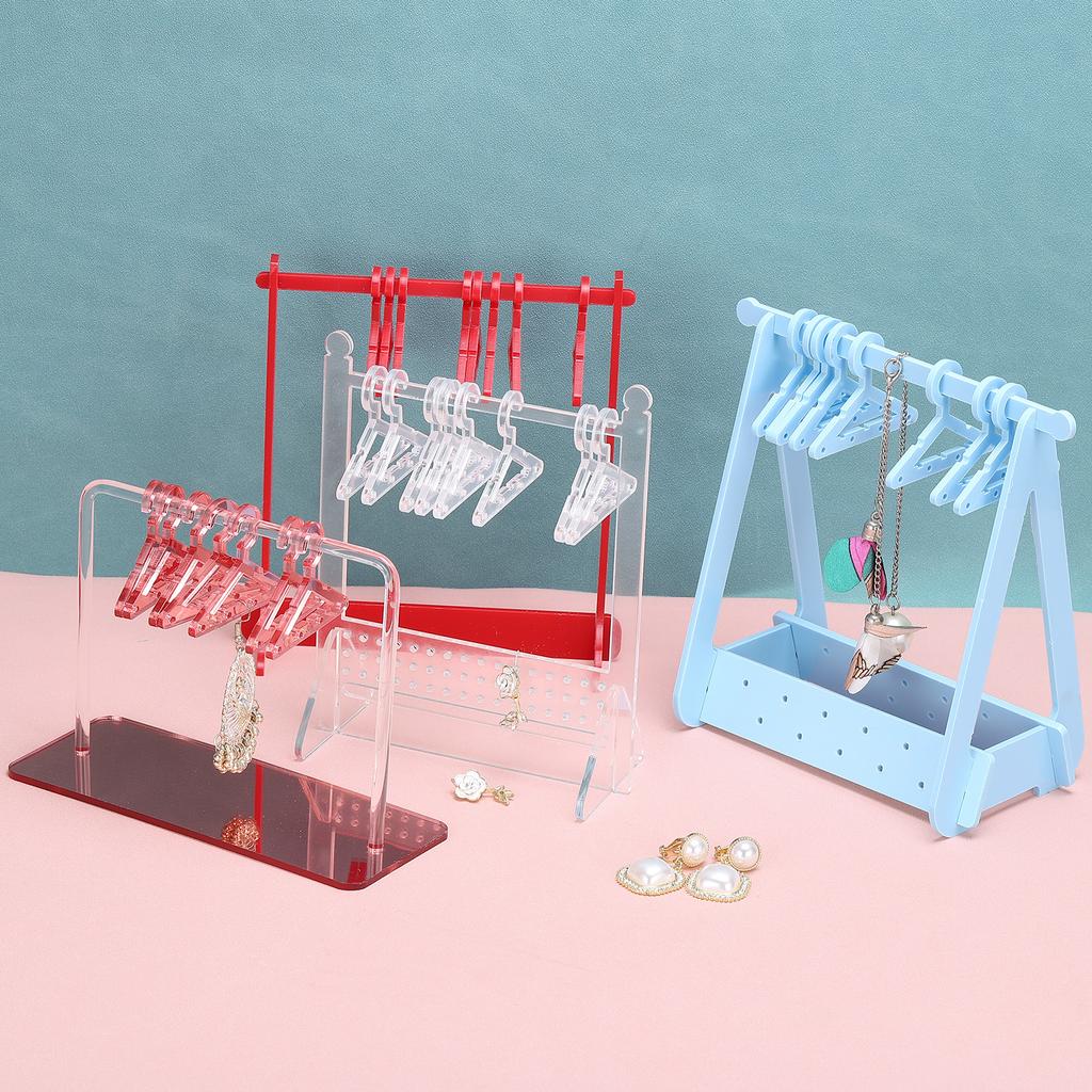 Uxcell Ohrringhalter-Set mit 8 Kleiderbügeln, Acryl-Ohrringhalter Organizer Ständer Rack Ohrring-Displayhalter für Steckerchen