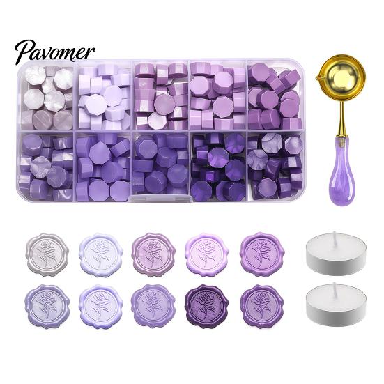 Envelope Sealing Set Wax Seal Kit, with Beads Spoon And Candles, Craft Supplies for Beginners DIY Stamp Wedding Invitations Envelopes Personalized