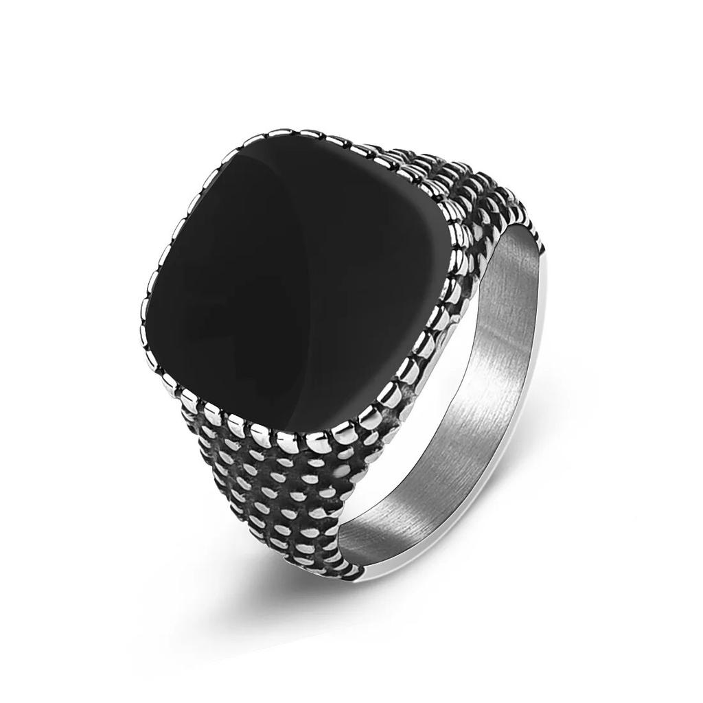 Jiayiqi Männer Ring Punk Rock Glatte 316L Edelstahl Siegelring Für Männer Hip Hop Party Schmuck Großhandel Männlich Hochzeit anel