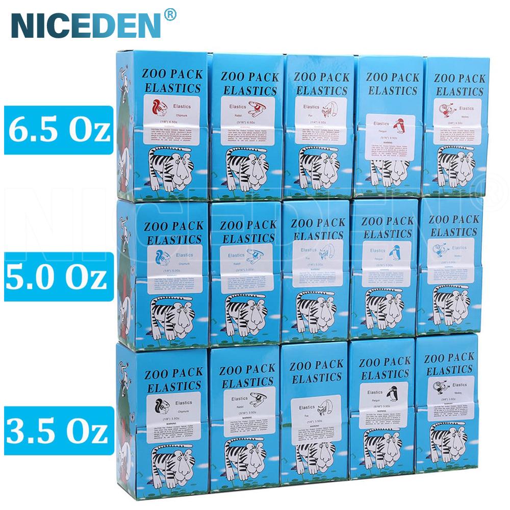 Niceden 100pcs/Box Dental Orthodontic Rubber Bands Elastics Latex Braces 6.5OZ 3.5OZ 1/8 3/16 1/4 4 Sizes/forces