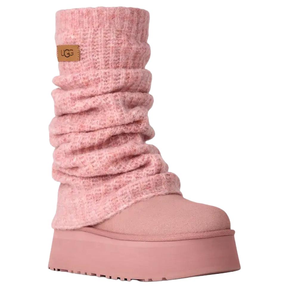 UGG CLASSIC MINI Cizme de zăpadă termice cu jambiere Suede Roz pentru femei 1178990-PDW