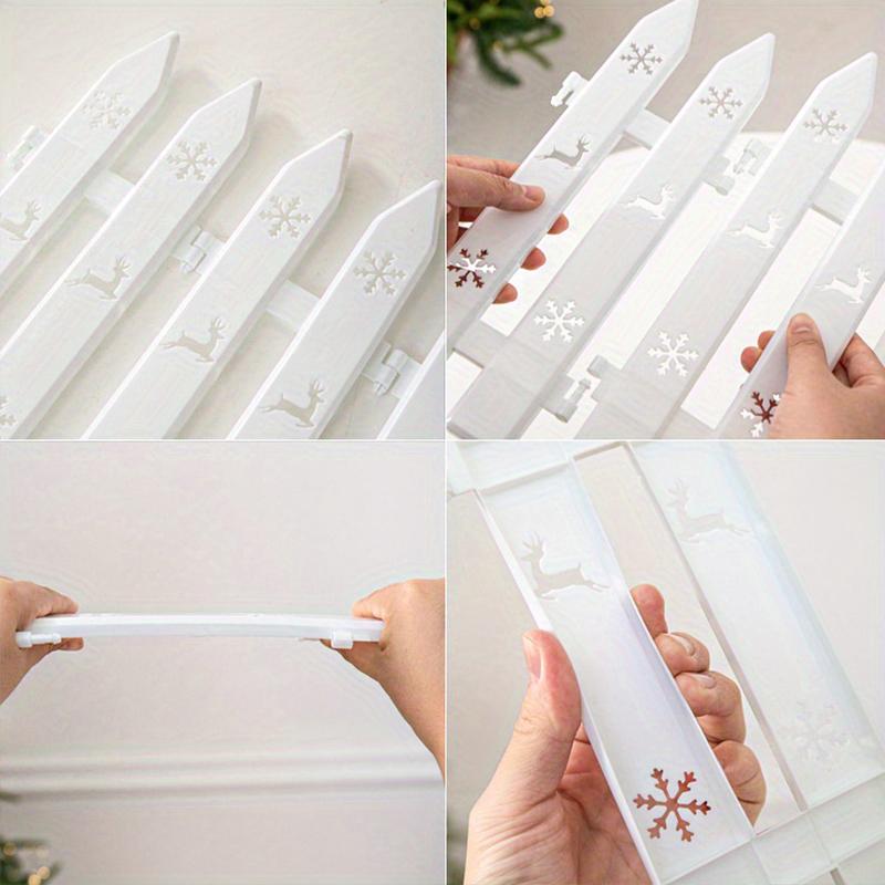 1 Set PVC Barrier White Fence Decorations Durable Hollow-Out Festive Surround Fence Winter Christmas Tree Holiday 30x10cm