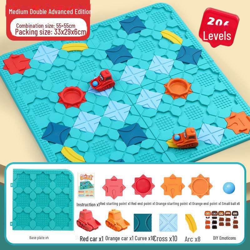 Grenzüberschreitendes Desktop-Spiel: Straßenbau-Labyrinth mit logischem Denken für kreatives Kinderspiel