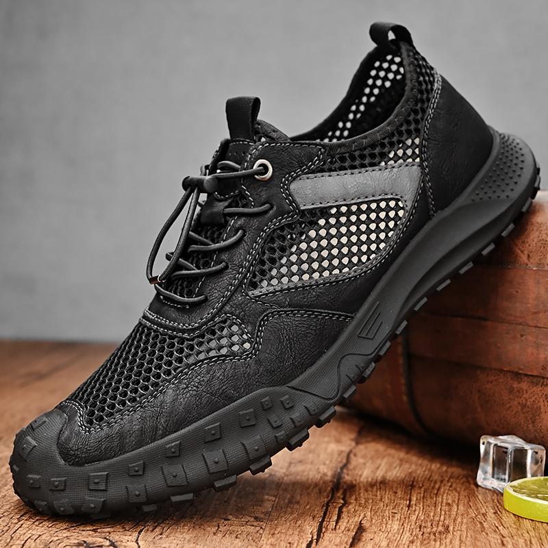 Summer Men's Oversized Breathable Lightweight Mesh Shoes Outdoor Sports and Leisure Shoes Hiking Shoes 38-46