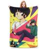 P-chan Ryoga Lost Pig Ranma 1⁄2 Adventure Comedy Blankets Flannel Sofa Throw Blanket for Bedroom Office Throws Bedspread Quilt
