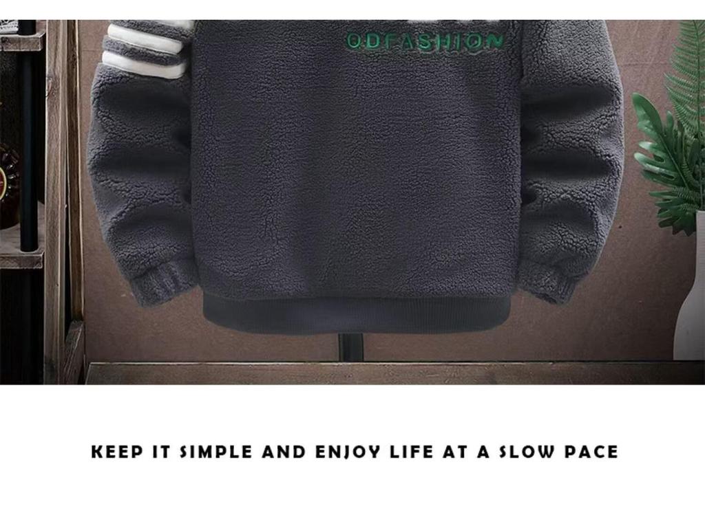 Men's Cotton-Padded Fleece Jacket for Autumn/Winter - Thick, Hong Kong Style for Teens, Boys, Junior & High School Students